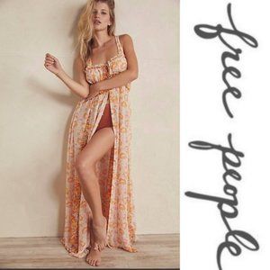 Free People intimately dance with me printed maxi dress boho floral xs